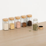 Vierkante kruidenpotjes 120 ml (6 st.) bamboe deksel Five®