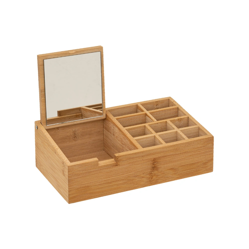 Bamboe make-up display 10 compartimenten en spiegel Five®