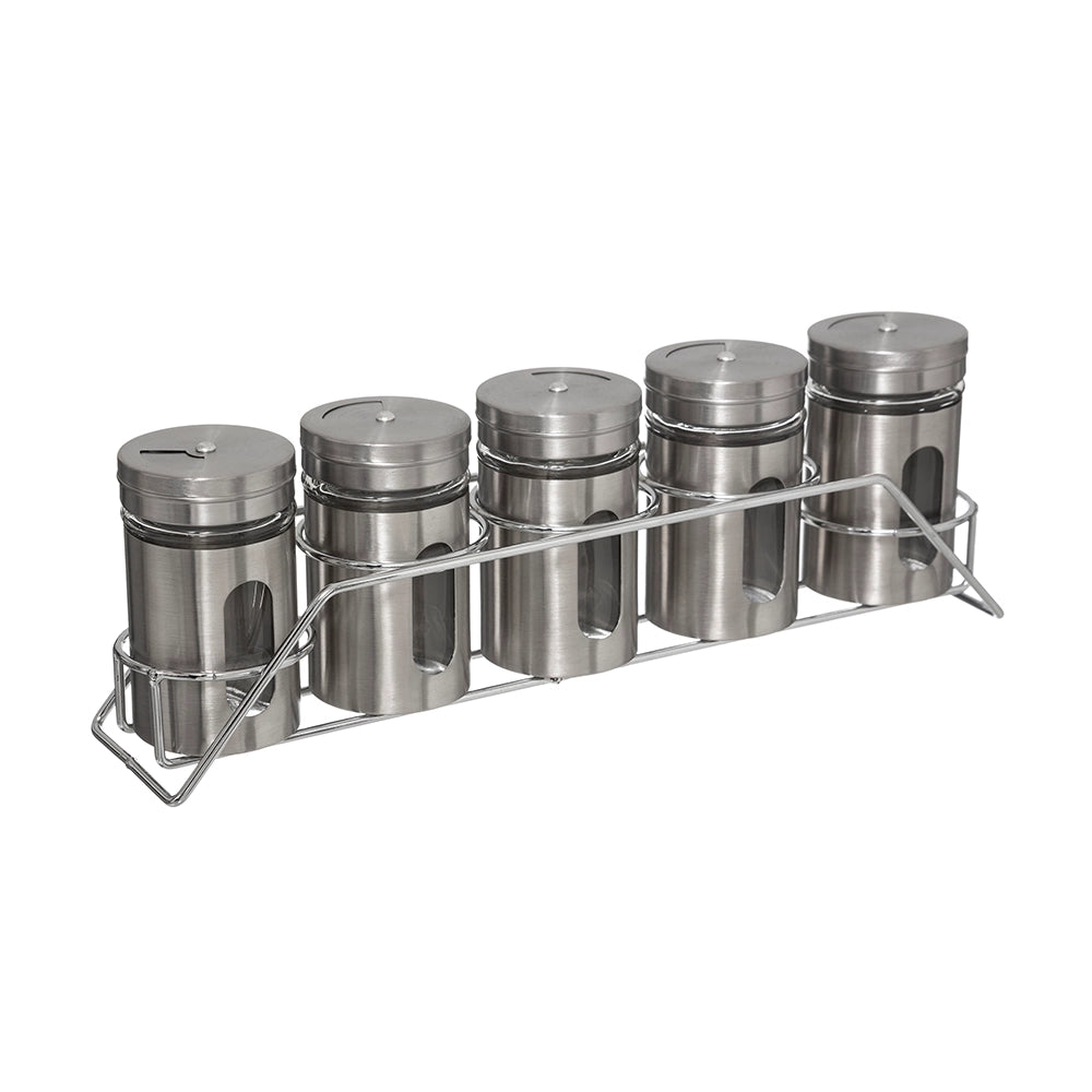 Metalen kruidenrekje met 5 kruidenpotjes Five®