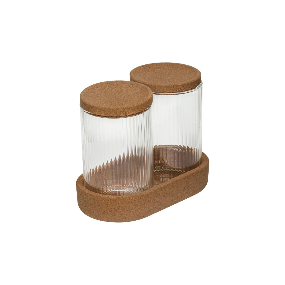 Wattenschijfjes en -staafjes houder 3-delige set Five®