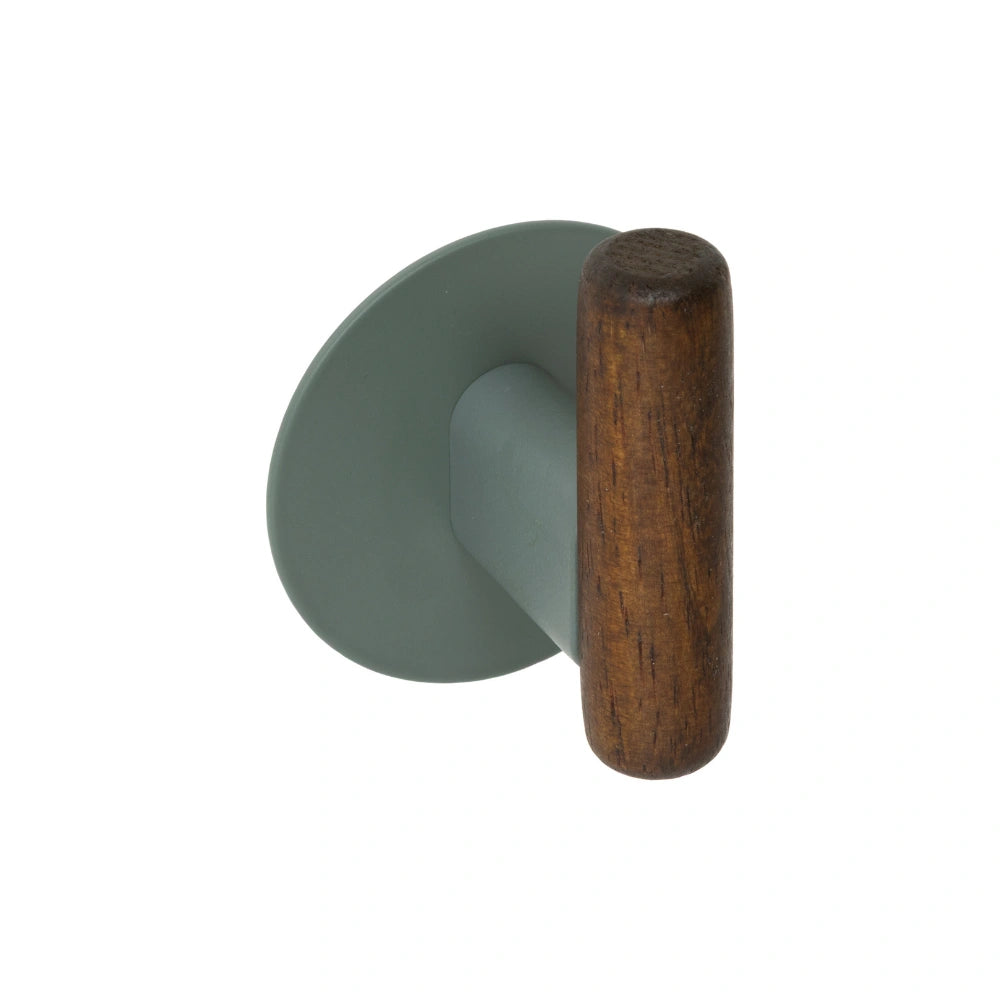 Zelfklevend handdoekhaakje metaal/hout 2 stuks Five® Cassie