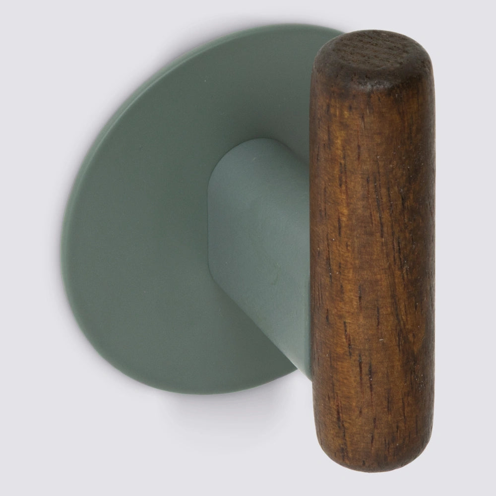 Zelfklevend handdoekhaakje metaal/hout 2 stuks Five® Cassie