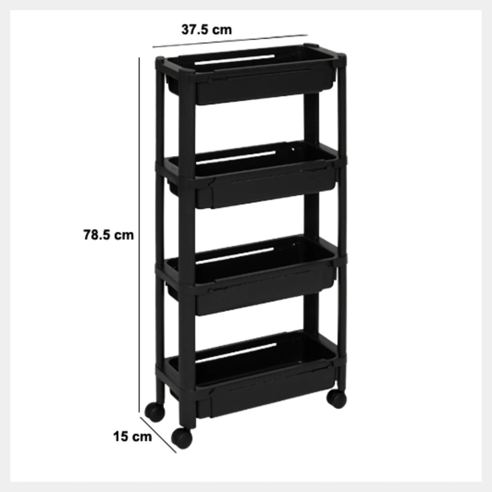 Uitschuifbare zwarte trolley Five®