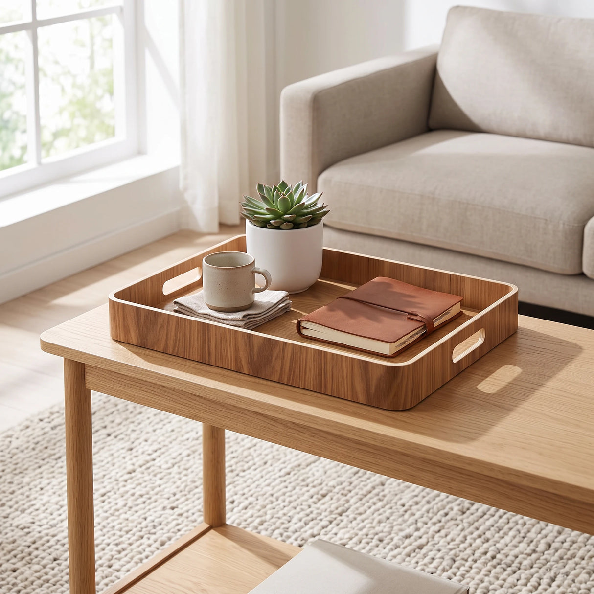 Rechthoekig houten dienblad Five®