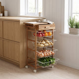 Houten keukentrolley met opbergmanden Five®