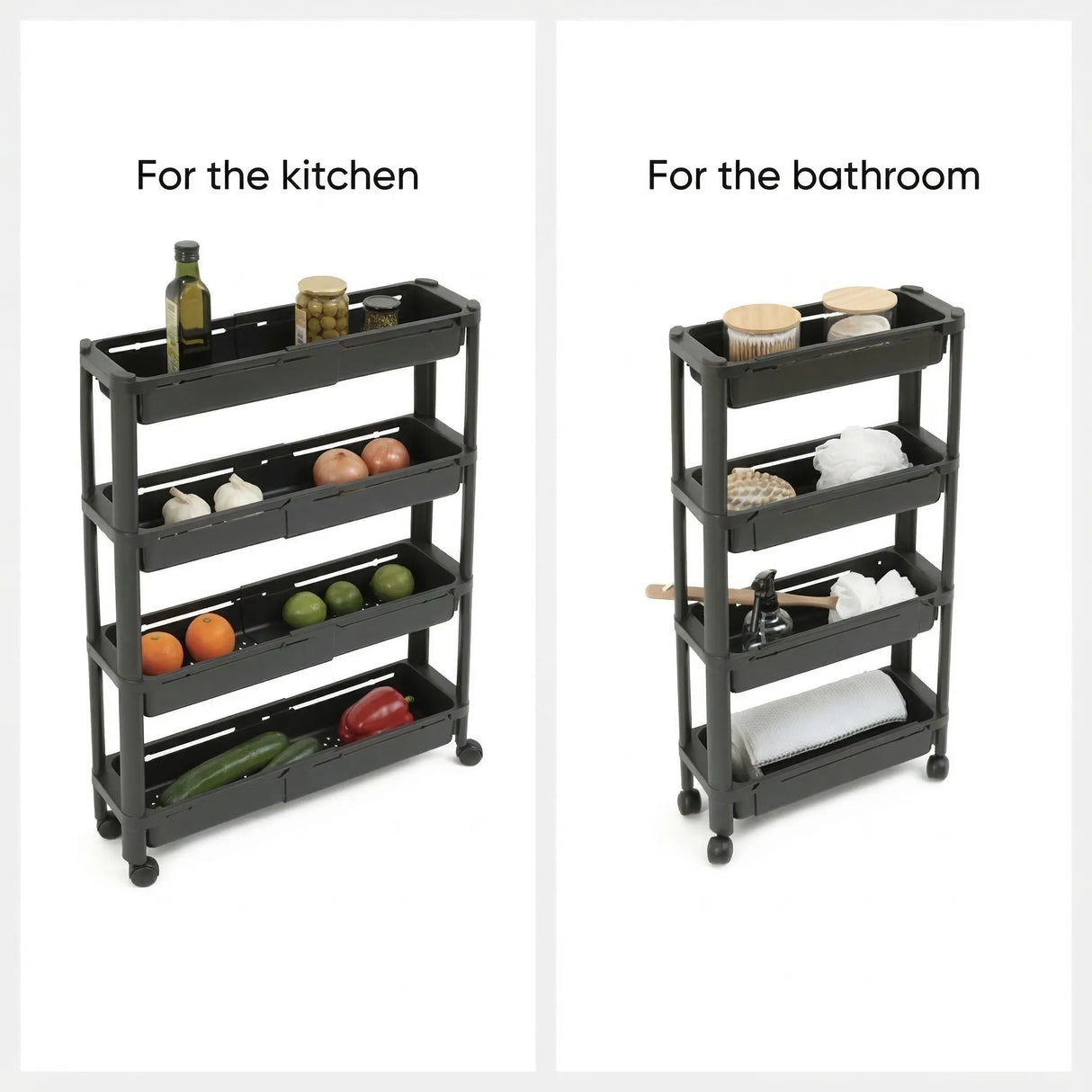 Uitschuifbare zwarte trolley Five®