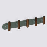 Wandkapstok metaal/hout 40cm met 5 ophanghaken Five® Cassie