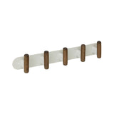 Wandkapstok metaal/hout 40cm met 5 ophanghaken Five® Cassie