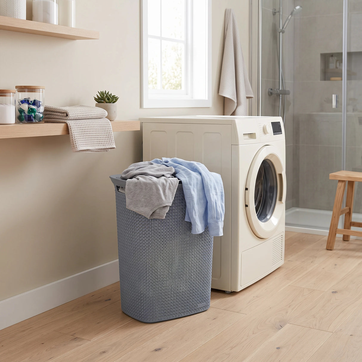 Kunststof wasmand met deksel 57 liter Five®