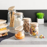 Glazen weckpot houten deksel 1 liter Five®