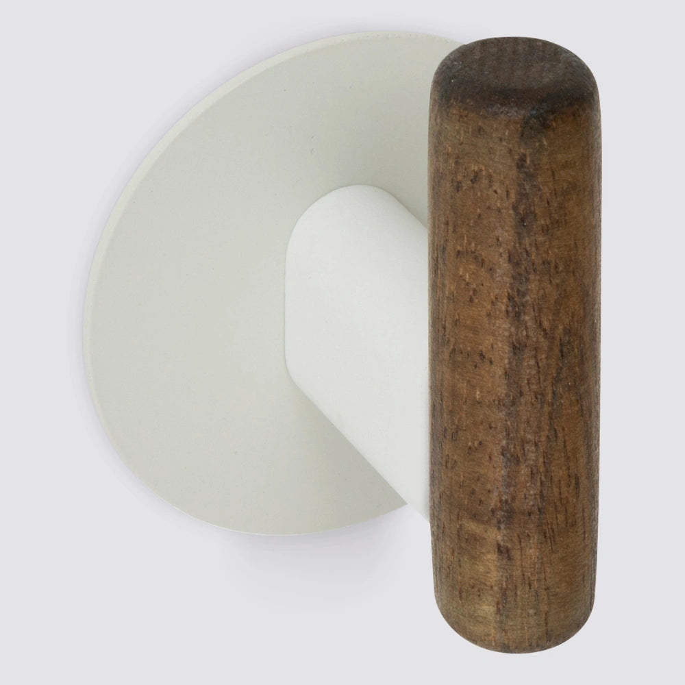 Zelfklevend handdoekhaakje metaal/hout 2 stuks Five® Cassie